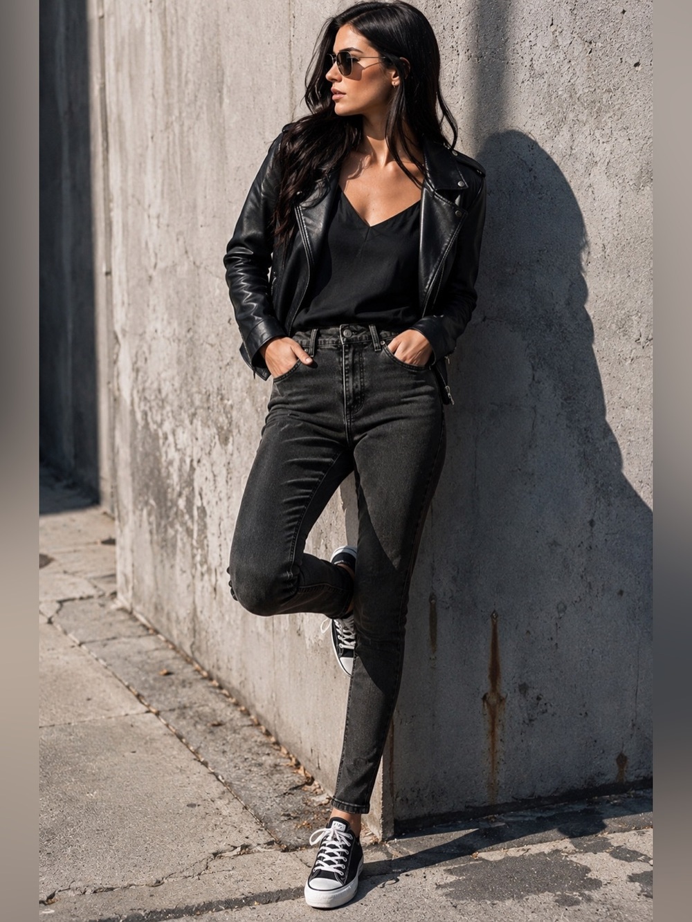 Seven7 High Rise Skinny Jeans Black Size 10 - 10.5” Rise
